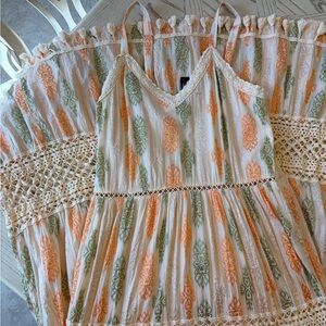 Boho Lace Trim Tassel Maxi Dress